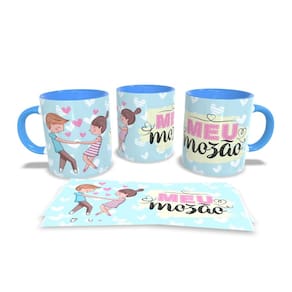 Canecas Azul Personalizadas Dia doa Namorados