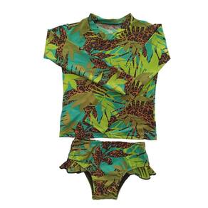 Conjunto de praia menina biquíni proteção UV - blusinha e calcinha com babadinho