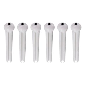Kit 6 Pinos Violão Aço Dolphin Brancos com Marcação