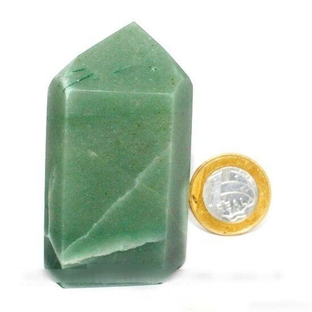 Ponta Quartzo Aventurina Verde 7 cm Natural 120 gr classe B