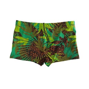 Sunga boxer masculina forrada verde estampado P ao 52