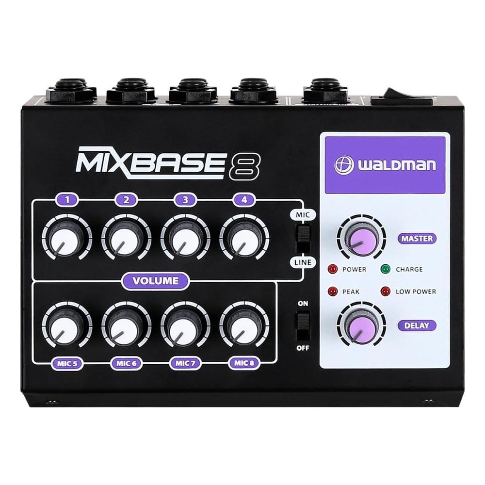 Mixer de Som 8 Canais Waldman MixBase 8 com Delay