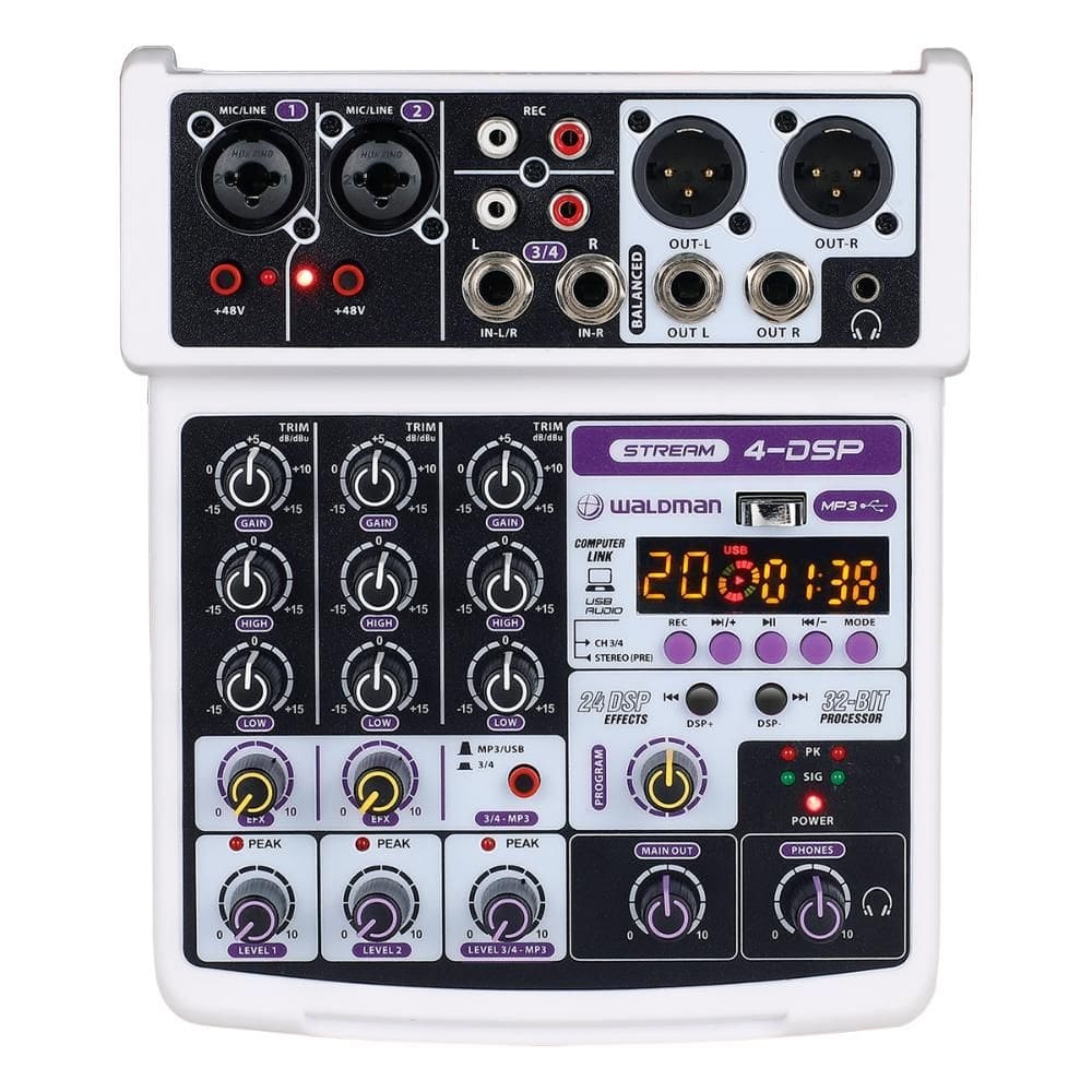 Mixer 4 Canais Analógica Waldman ST-4DSP Efeitos USB