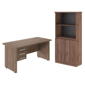 Conjunto De Mesa E Armário Estante Cruzeiro Noce