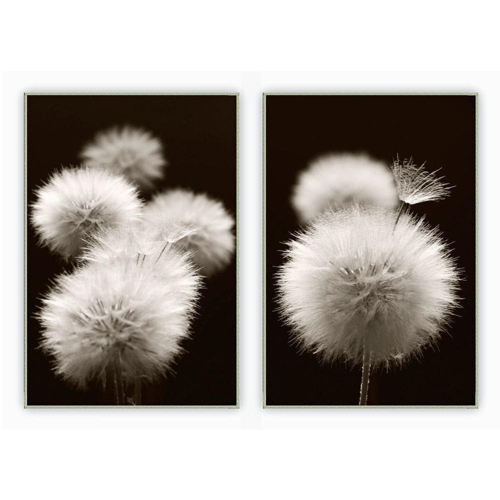 Kit Com 2 Quadros Decorativos Florais Com Moldura Para Sala Quarto Escritório 77x112 Floral 022