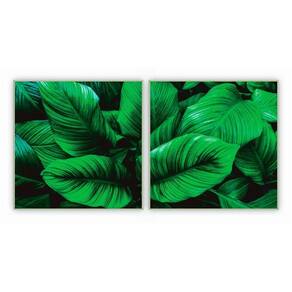 Kit Com 2 Quadros Decorativos Florais Com Moldura Para Sala Quarto Escritório 32x32 Floral 015