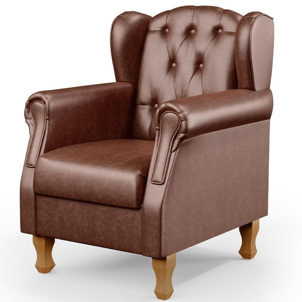 Poltrona Para Sala De Estar Yara P02 Marrom