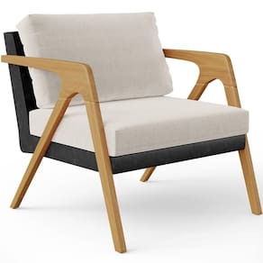 Poltrona Para Sala De Estar Pietra Preto Linho Cru