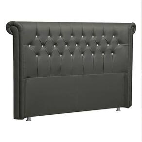 Cabeceira Casal Brescia P04 140 Cm Suede Cinza Escuro