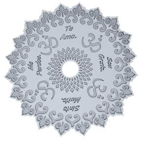 Enfeite Mandala Arabesco Te Amo, Sinto Muito, Me Perdoe, Sou Grata - Branco 20x20