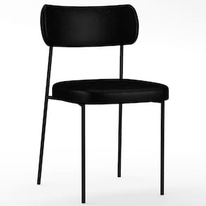 Cadeira Decorativa Estofada De Jantar Melina L02 Preto