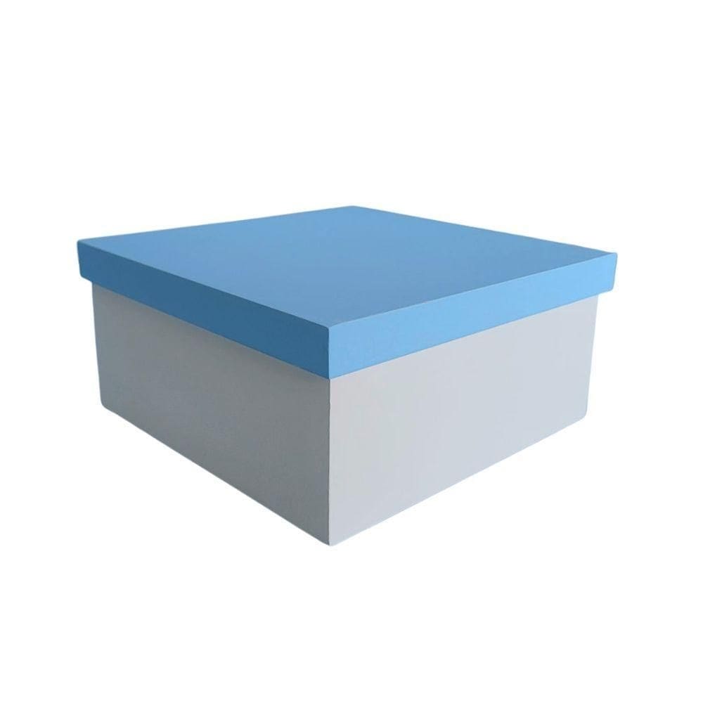 Caixa 100% Mdf (19x19x09) Azul/branco