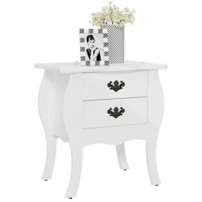 Mesa De Cabeceira Bombe Premier Branco