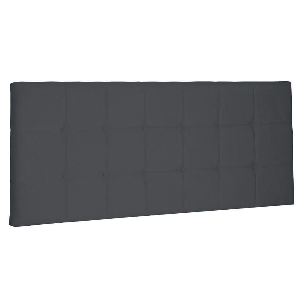 Cabeceira Painel Estofada Box Casal King 195cm Suede Cinza