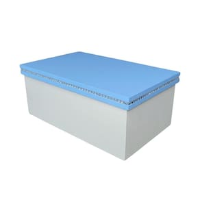 Caixa Personalizada Para Duas Canecas Deitadas Com Strass (25x15x10,5) Azul/branco