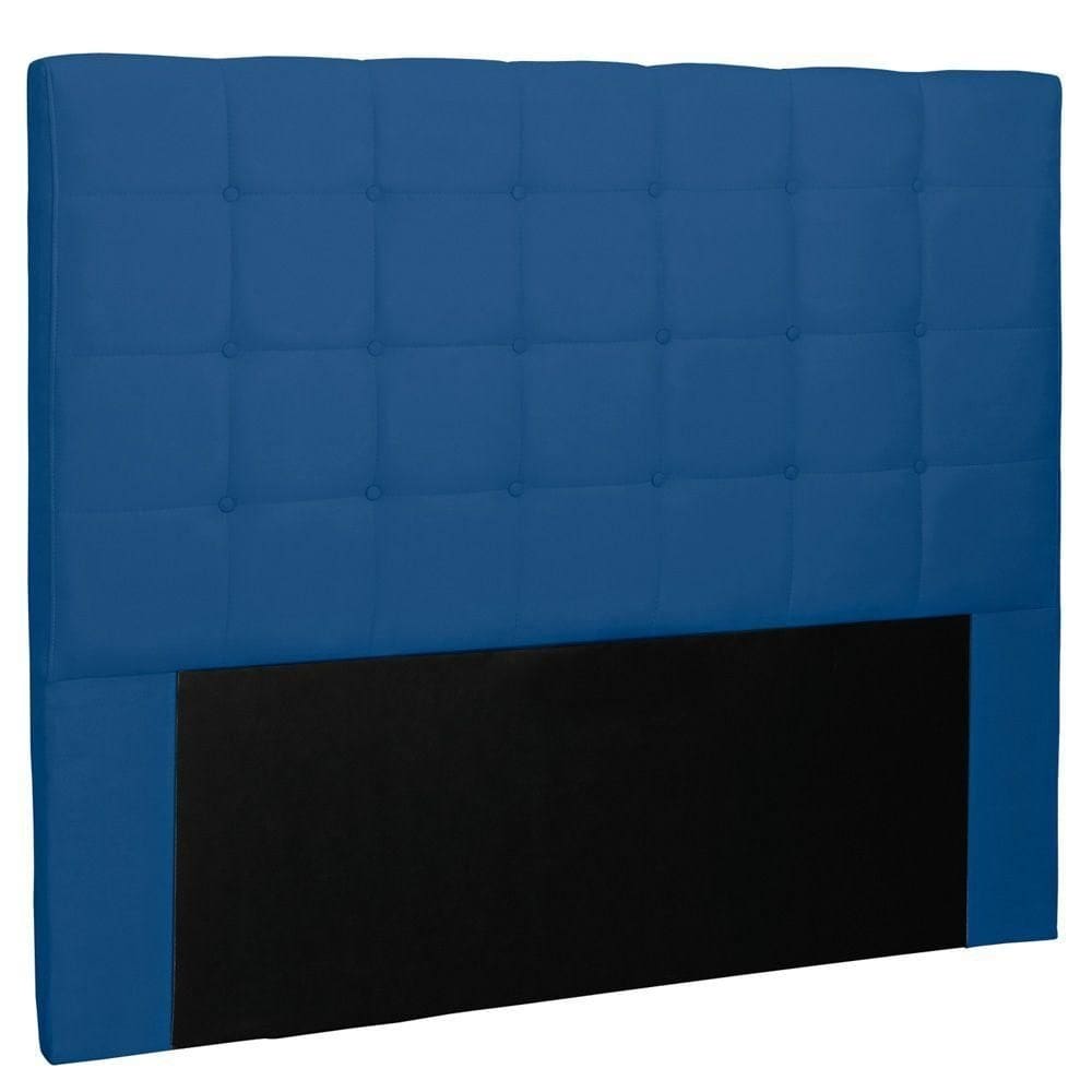 Cabeceira Estofada Box Casal King Size 195cm Azul Marinho