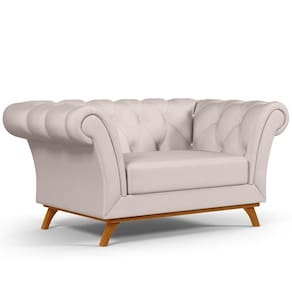 Sofá 2 Lugares Império 150 Cm Veludo Bege C-309