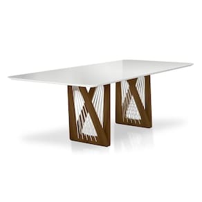 Mesa De Jantar áustria C03 200x100 Cm Cor Laca Off White/caramelo