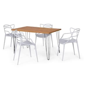 Conjunto Mesa De Jantar 130x80cm Com 4 Cadeiras - Cinza
