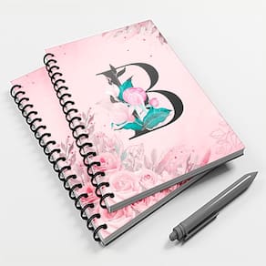 Caderno Universitário 96 fls Floral Letra B