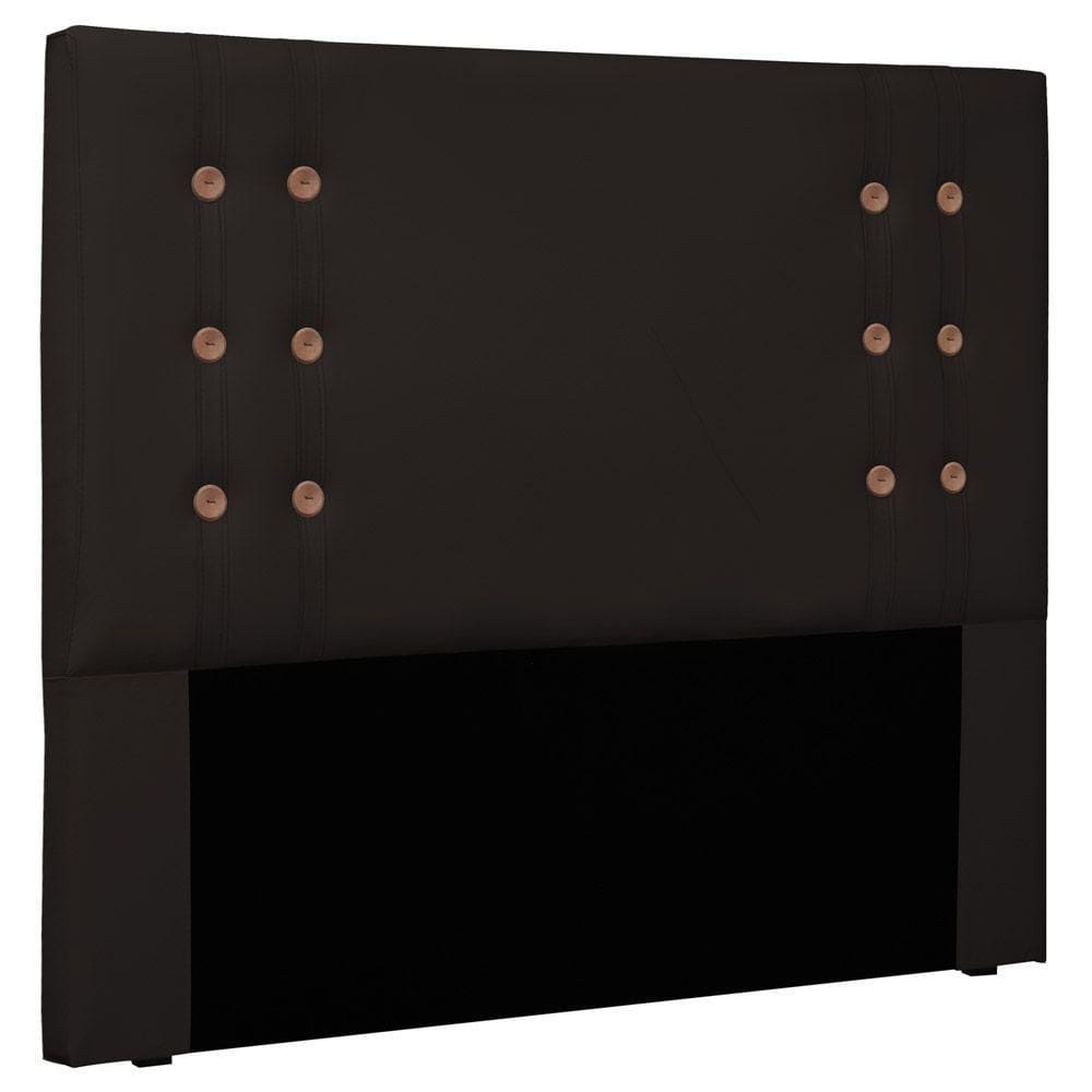 Cabeceira Estofada Box Casal King Size 195cm Marrom