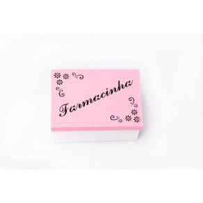 Kit Com 12un De Caixa Personalizada Farmacinha 100% Mdf (17x12x08) Rosa/branco