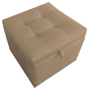 Puff Baú Porta Suitte Objetos 45x45x45cm Capuccino