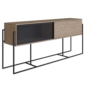 Balcão Aparador Buffet 2 Portas Pés Metálicos York Hanover/preto