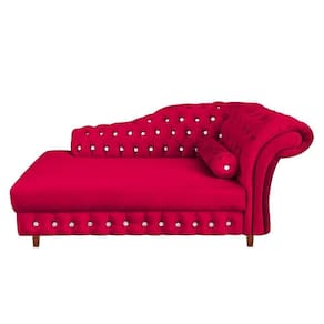 Divã Chesterfield Juliette 160cm Pés Chanfrado Vermelho