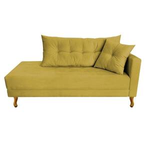 Recamier Azura 160cm Com Almofada Lado Esquerdo Suede Cor Terracota
