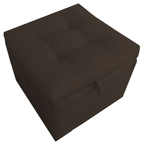 Puff Baú Porta Suitte Objetos 45x45x45cm Marrom