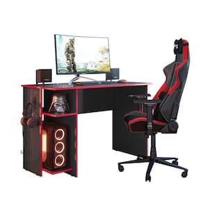 Mesa Gamer Preto Fosco Vermelho Qmovi