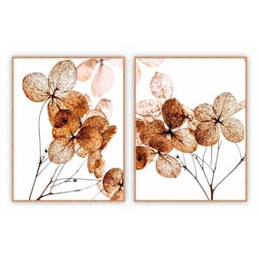Kit Com 2 Quadros Decorativos Florais Com Moldura Para Sala Quarto Escritório 42x52 Floral 007