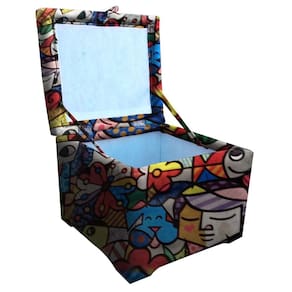 Puff Baú Porta Suitte Objetos 45x45x45cm Romero