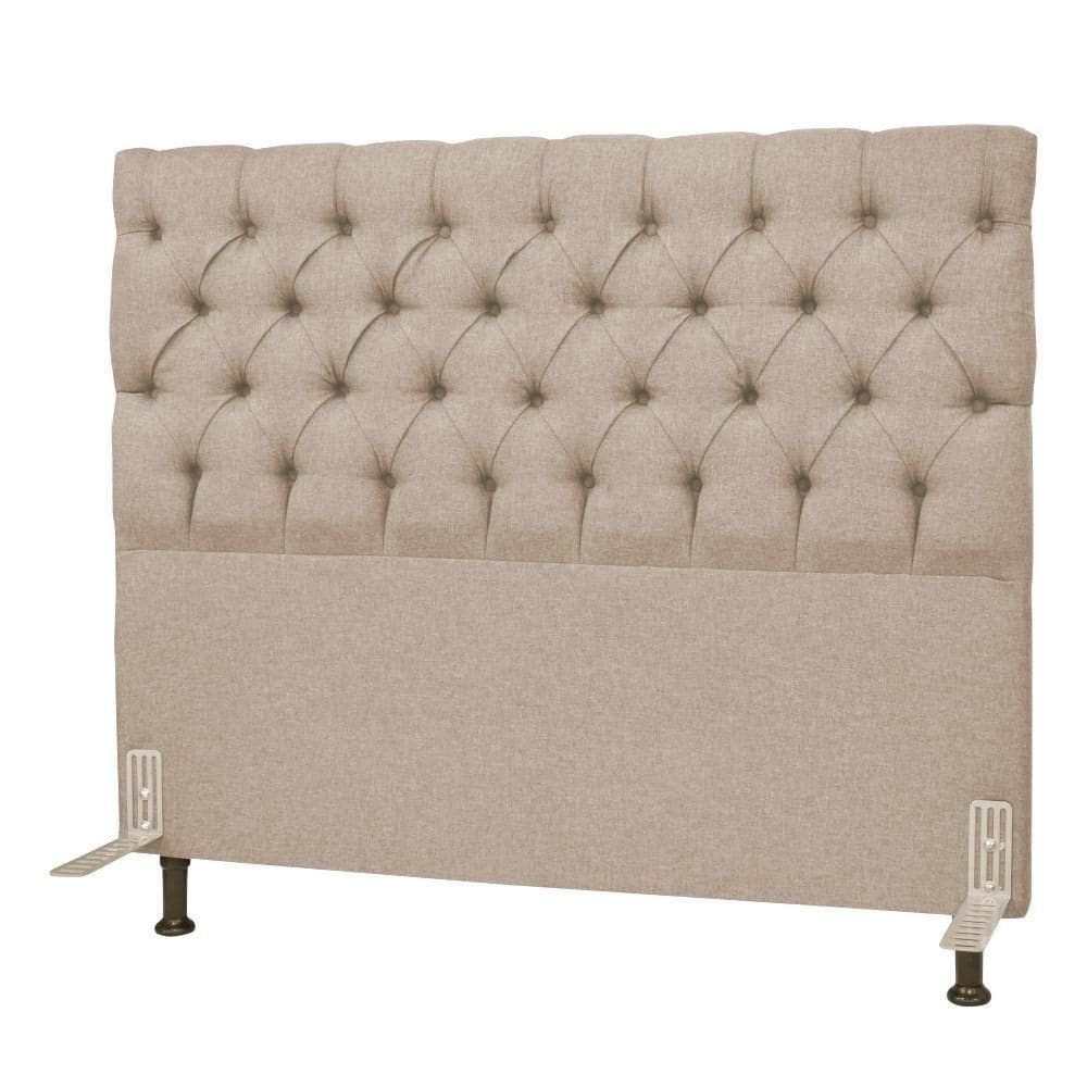 Cabeceira Cama Box Casal King 195cm Cristal Linho Bege
