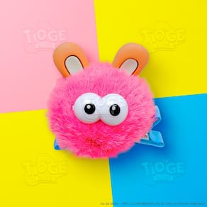Monstrinho Bolinha de Pelúcia Pequeno Presilha Cabelo Maluco Bichinho Olhos Grandes Fofo Engraçado Pink