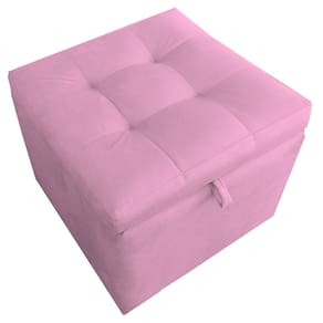 Puff Baú Porta Suitte Objetos 45x45x45cm Rosa