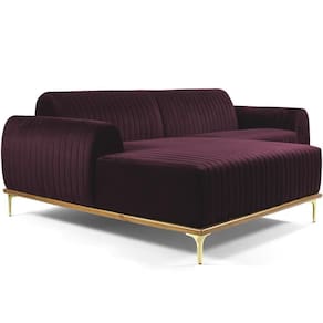 Sofá 4 Lugares Com Chaise Molino 255cm Roxo Grape C-292