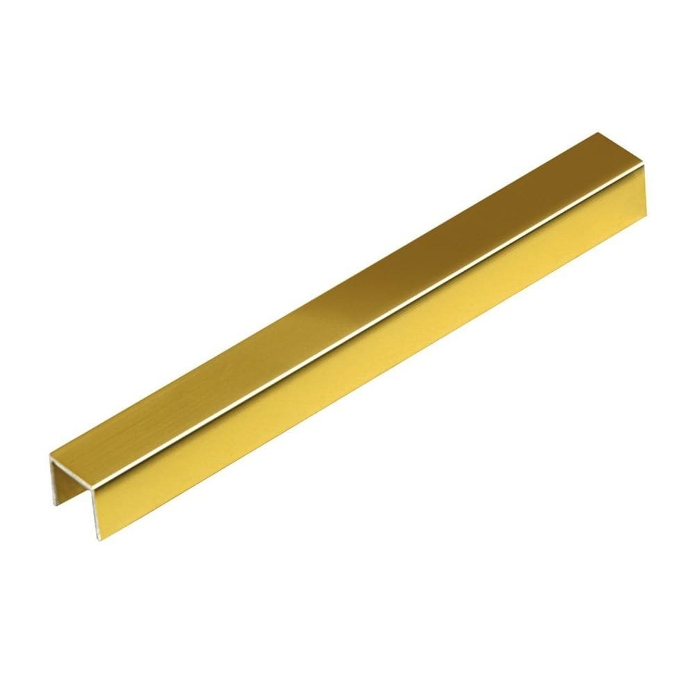 Perfil de Alumínio para Acabamento 10mm X 1,0cm Luxor - caixa com 5 Unidade - Dourado Brilho