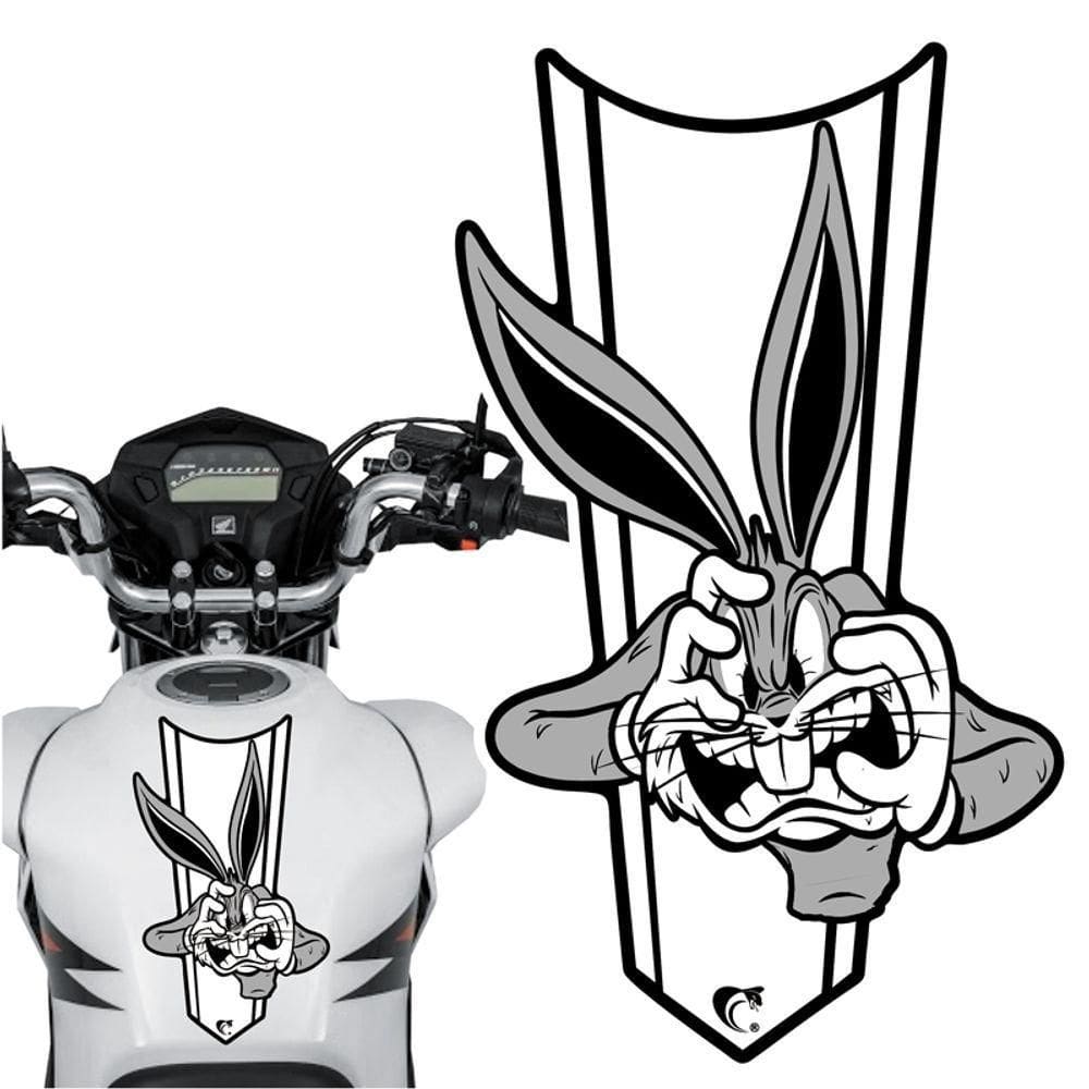 Adesivo Faixa Gravata Sem Resina Moto Pernalonga Branco Cor Branco