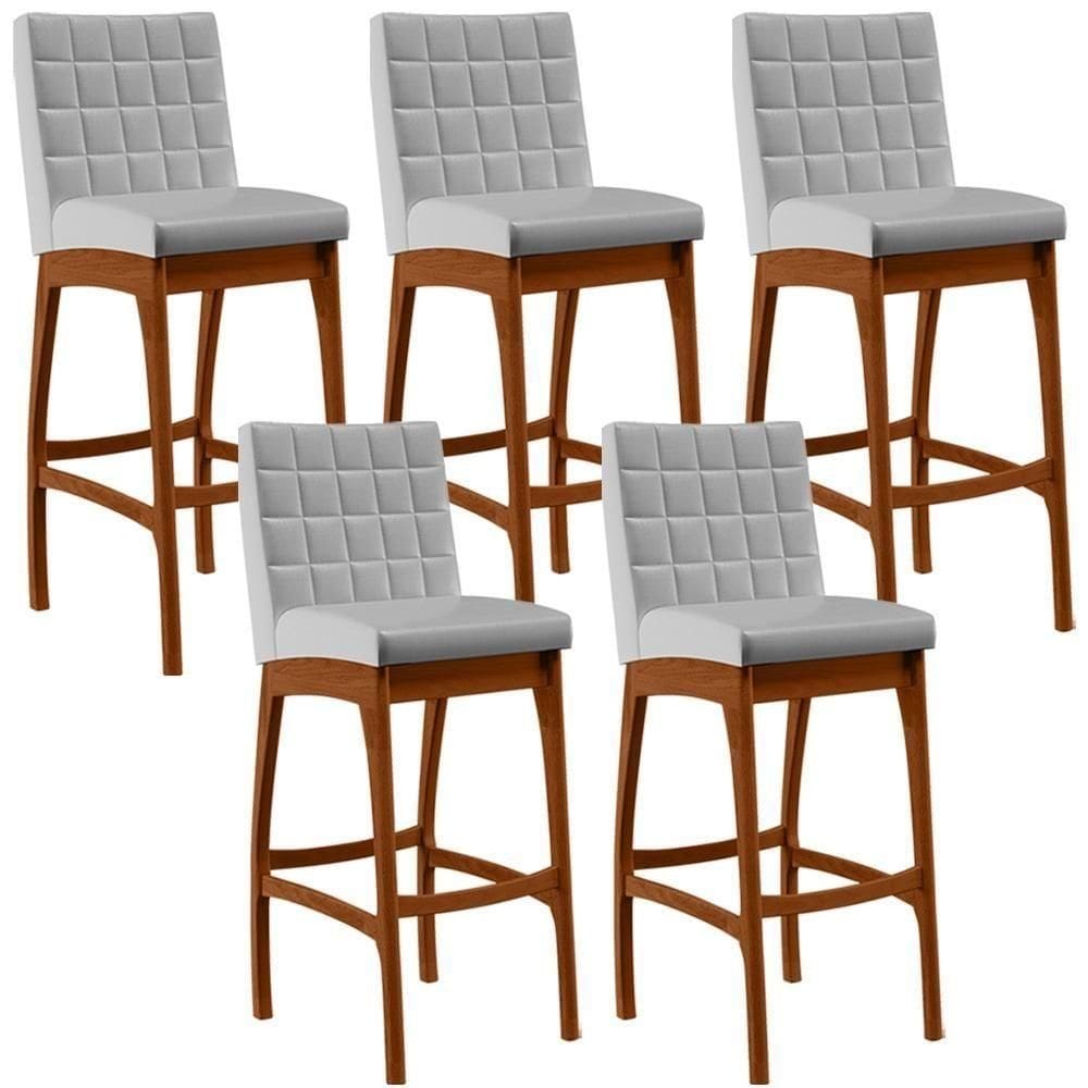 Kit 05 Banquetas Altas Mila Facto Cinza