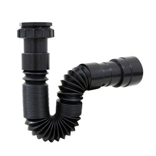 imagem-Sifão Plástico Sanfonado Flexível Preto