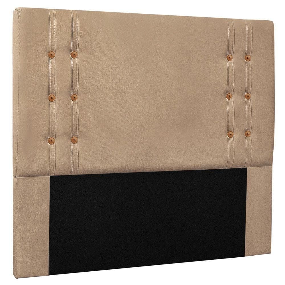 Cabeceira Estofada Box Casal King Size Monreale 195cm Bege