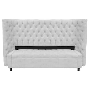 Kit Cabeceira e Calçadeira Baú Queen Everest P02 160cm Para Cama Box Corano Branco