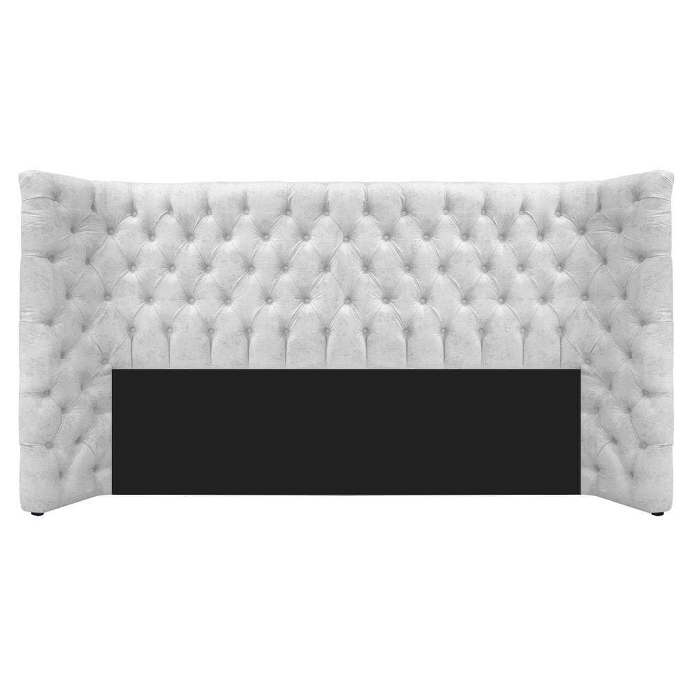Cabeceira King Everest P02 195cm Para Cama Box Suede - Doce Sonho Móveis Branco