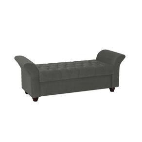 Recamier Divã Morabe P04 195 Cm Suede Cinza Escuro Tca 958