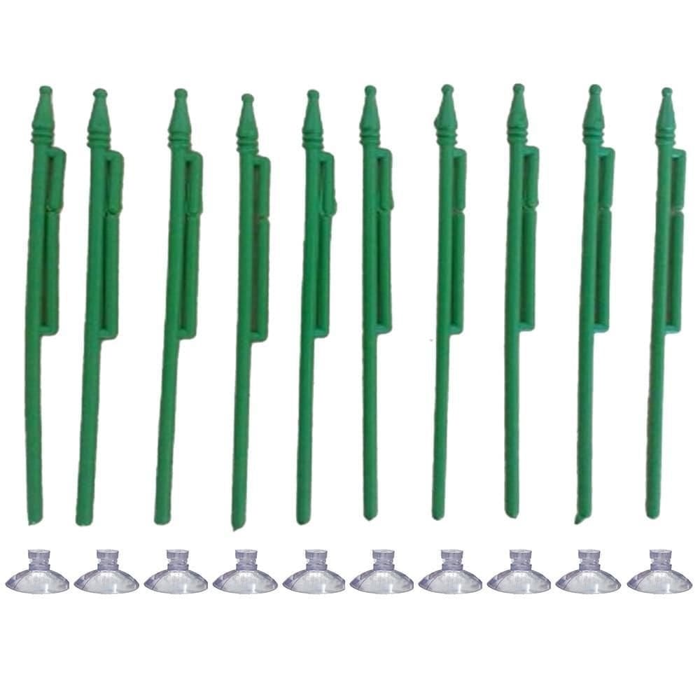 Kit 20 Mini Haste Suporte Verde Bandeira Brasil C/Ventosa
