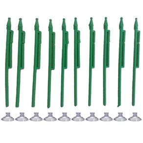 Kit 20 Mini Haste Suporte Verde Bandeira Brasil C/Ventosa