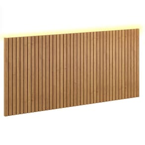 Painel Decorativo Ripado 230x109x49 cm Freijó com Led - Matic