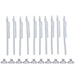 Kit 30 Mini Haste Suporte Branco P/Bandeira Brasil C/Ventosa